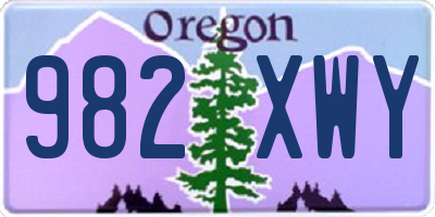 OR license plate 982XWY