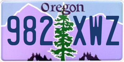 OR license plate 982XWZ