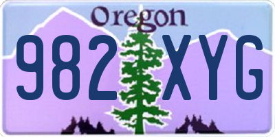 OR license plate 982XYG