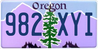 OR license plate 982XYI