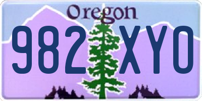 OR license plate 982XYO