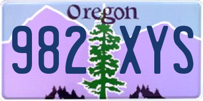 OR license plate 982XYS