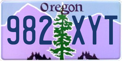 OR license plate 982XYT
