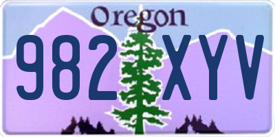 OR license plate 982XYV