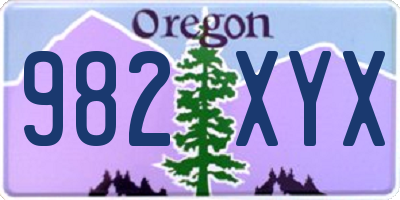OR license plate 982XYX