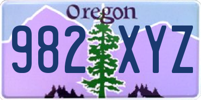 OR license plate 982XYZ