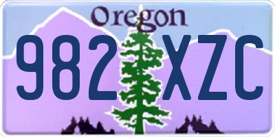 OR license plate 982XZC