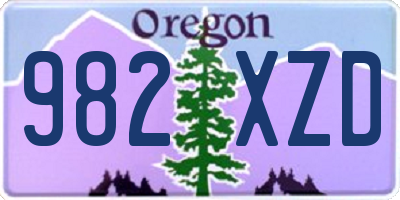 OR license plate 982XZD