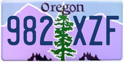 OR license plate 982XZF