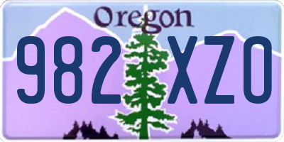OR license plate 982XZO