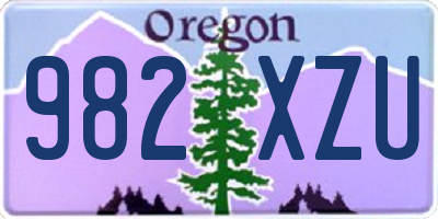 OR license plate 982XZU
