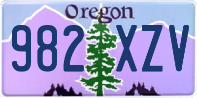 OR license plate 982XZV