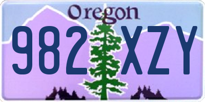 OR license plate 982XZY
