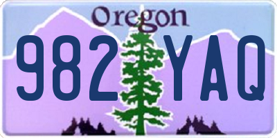 OR license plate 982YAQ