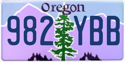 OR license plate 982YBB