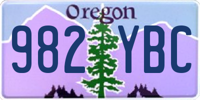 OR license plate 982YBC