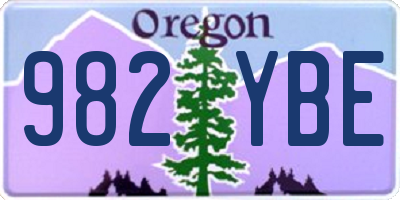OR license plate 982YBE