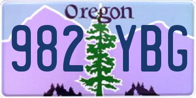 OR license plate 982YBG