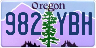 OR license plate 982YBH
