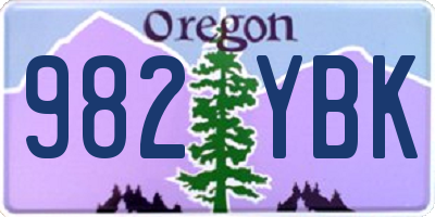 OR license plate 982YBK