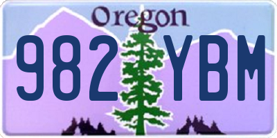 OR license plate 982YBM
