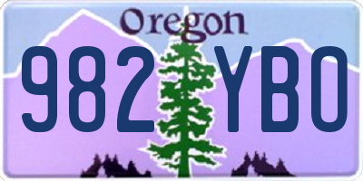 OR license plate 982YBO