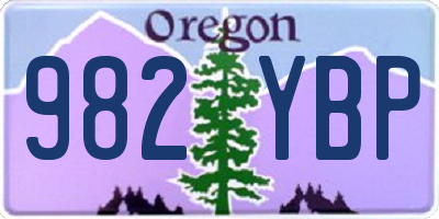 OR license plate 982YBP