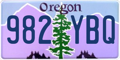 OR license plate 982YBQ