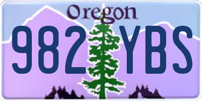 OR license plate 982YBS