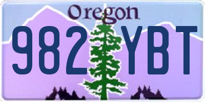 OR license plate 982YBT