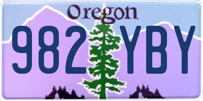 OR license plate 982YBY