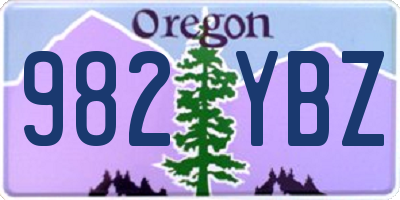 OR license plate 982YBZ