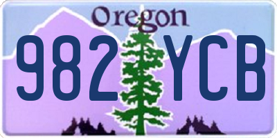 OR license plate 982YCB