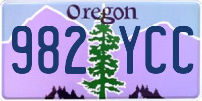 OR license plate 982YCC