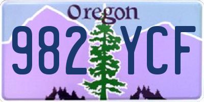 OR license plate 982YCF