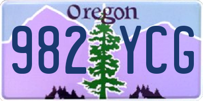 OR license plate 982YCG