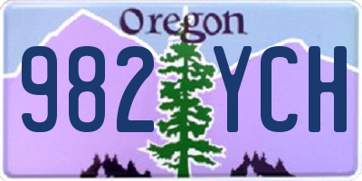 OR license plate 982YCH
