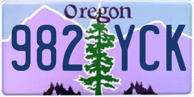 OR license plate 982YCK