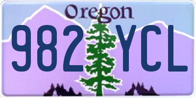 OR license plate 982YCL