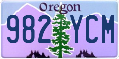 OR license plate 982YCM