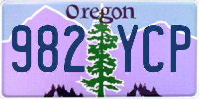 OR license plate 982YCP