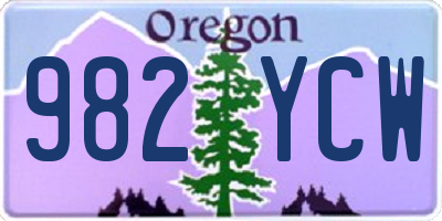 OR license plate 982YCW