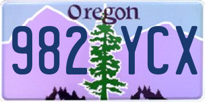 OR license plate 982YCX