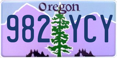 OR license plate 982YCY