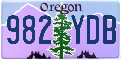 OR license plate 982YDB