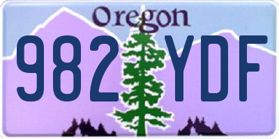 OR license plate 982YDF