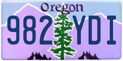 OR license plate 982YDI