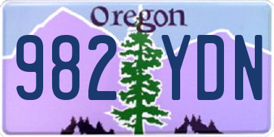OR license plate 982YDN
