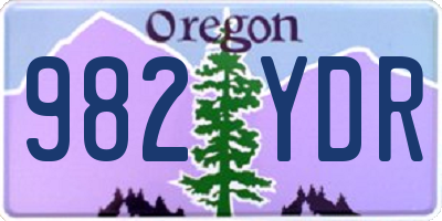 OR license plate 982YDR