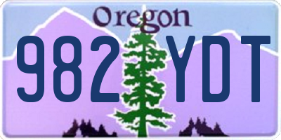 OR license plate 982YDT